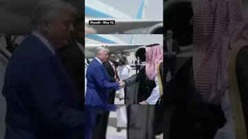 Saudi Arabia's Crown Prince MBS Greets President Trump #politics #shorts