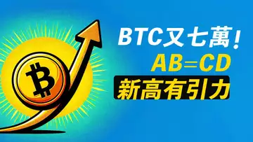 BTC又回七萬!AB=CD,直奔新高?ETH回踩可做多?