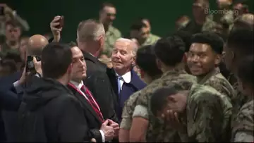 Watch: President Biden greets the troops in Japan