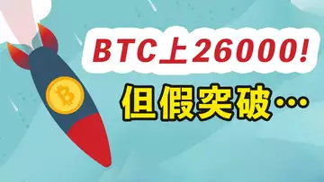 BTC上兩萬六,卻沖高回落了!日線假突破,平台調整浪?做多?做空?