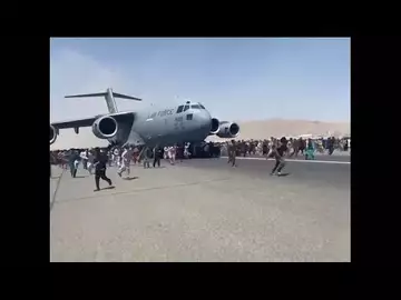 Must Watch: Afghans Try to Flee Kabul Hanging Onto U.S. Military Jet