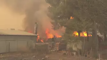 Raging Wildfires Claim Homes Near Athens