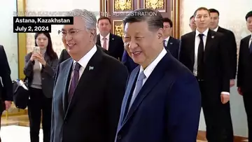 China's Xi Arrives in Kazakhstan, Meets Tokayev