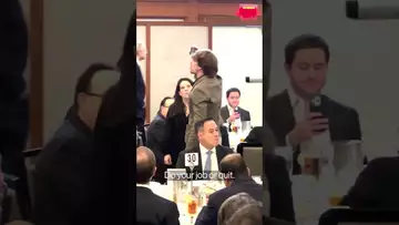 Fed’s Powell escorted out of room after climate protesters interrupt speech #shorts #fed