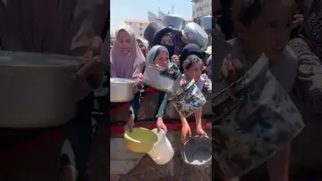 Palestinians in Gaza Beg for Food From Charity Kitchen
