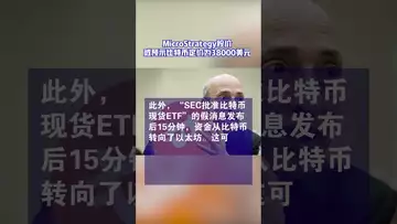 MicroStrategy股价或预示比特币定价为38000美元#btc