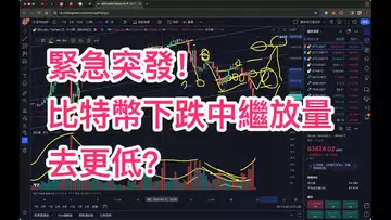緊急突發!比特幣下跌中繼後放量,會去更低? #比特幣 #以太坊 #比特币 #以太幣