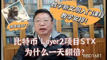 比特币 Layer2项目STX为什么一天翻倍?早上收到法国教练的滑雪猫NFT!数字新文明入门课程的教学安排!~Robert李區塊鏈日記1681