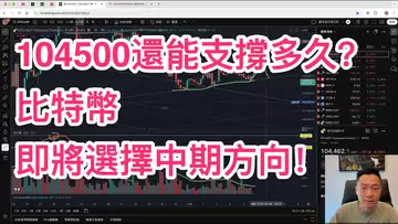 比特幣104500還能支撐多久？多頭連續輕拳出擊，BTC即將選擇中期方向！