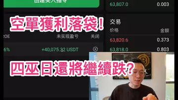 再次完美預測下跌!四巫日比特幣還會繼續跌嗎?62000即將到達?
