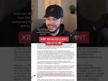 XRP WHALES CANT EVEN LEGALLY SELL?!?
