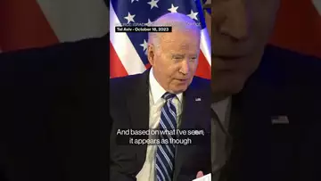 Biden— it appears explosion at Gaza hospital was done by the “other team” #politics #shorts