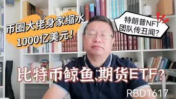 比特币鲸鱼、期货ETF?币圈大佬身家缩水1000亿美元!特朗普NFT团队传丑闻?~Robert李區塊鏈日記1617