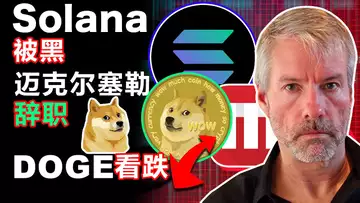 8.4 Solana被黑损失惨重;迈克尔·塞勒辞职;央视网为无聊猿喊单?熊市会否持续看这个指标!市场对狗狗币信心不足