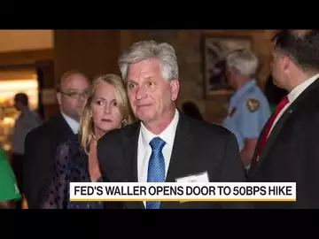 Federal Reserve Hawk Waller Joins Other Peers Open to Half-Point Hike