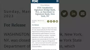UPDATE: Silicon Valley Bank Deposits To Be Available Monday, Signature Bank Also Fails