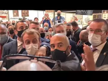 Macron Hit With Egg Thrown by Protester
