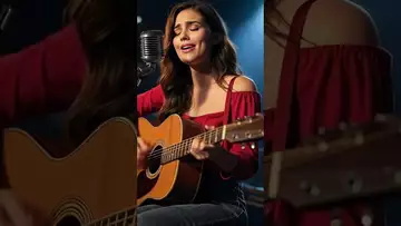 The AI beauty who is playing the guitar and singing.-03