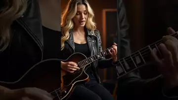 The AI beauty who is playing the guitar and singing.