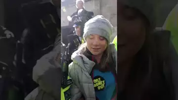 Greta Thunberg arrested during protest at London oil event #politics #shorts