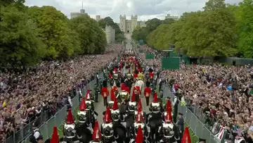 Queen Elizabeth II's Coffin Arrives at Windsor